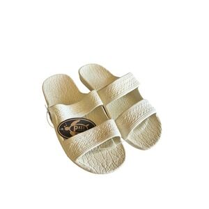 Pali Hawaii Jandals Classic Double Strap Jesus Sandals Cream Off White Size 9